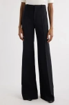 Chloé Broken-heel Low-rise Stretch-wool Pants In Nightfall Green