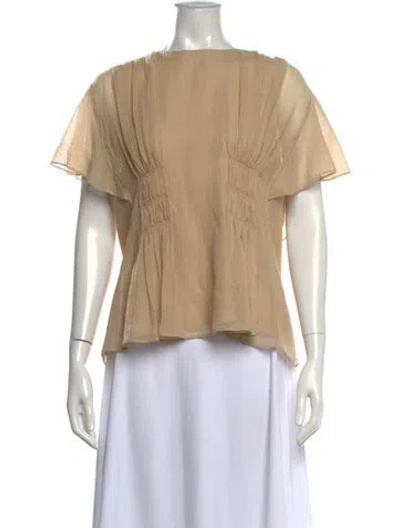 Pre-owned Chloé Virgin Wool Crew Neck Blouse In Neutral