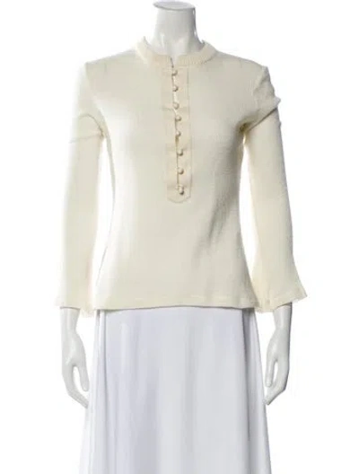 Pre-owned Chloé Virgin Wool Crew Neck Sweater In Neutral