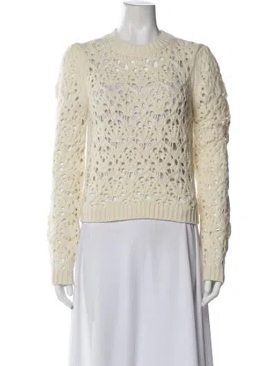 Pre-owned Chloé Virgin Wool Crew Neck Sweater In Neutral