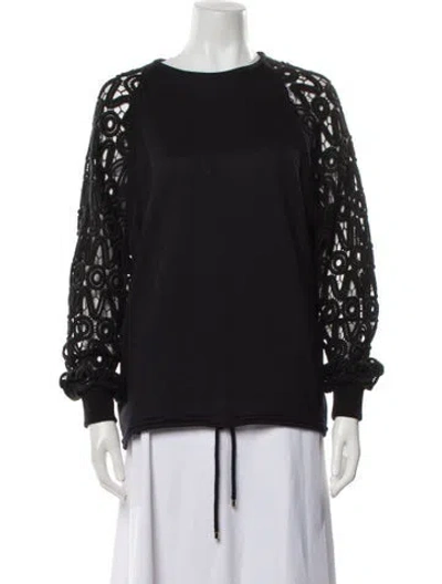 Pre-owned Chloé Virgin Wool Crew Neck Sweatshirt In Blue