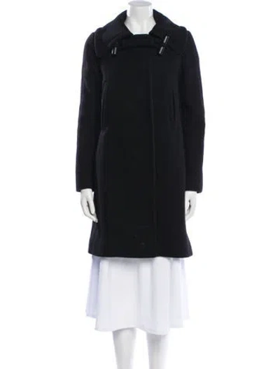 Pre-owned Chloé Virgin Wool Faux Fur Coat In Black