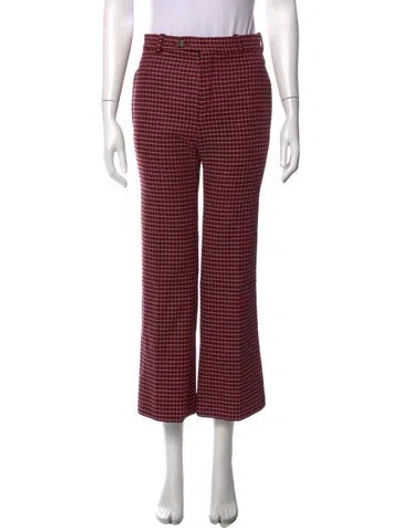 Pre-owned Chloé Virgin Wool Flared Pants In Red