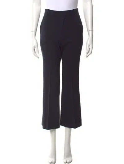 Pre-owned Chloé Virgin Wool Flared Pants In Black