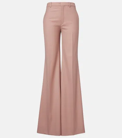 Chloé Virgin Wool Flared Pants In Pink
