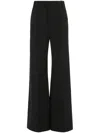 Chloé Flared Wool Trousers Asymmetrical Hems In Black