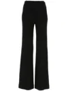 Chloé High-rise Grain De Poudre Wool Wide-leg Pants In Black