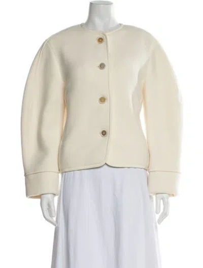 Pre-owned Chloé Virgin Wool Jacket In Neutral