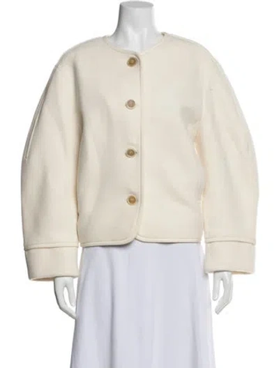 Pre-owned Chloé Virgin Wool Jacket In Neutral