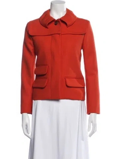 Pre-owned Chloé Virgin Wool Jacket In Orange