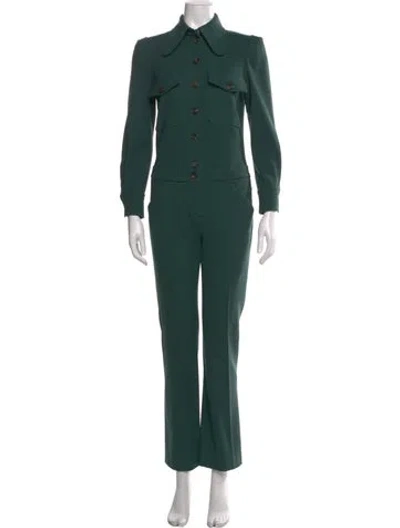 Pre-owned Chloé Virgin Wool Jumpsuit In Green