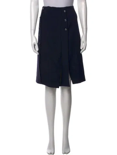 Pre-owned Chloé Virgin Wool Knee-length Skirt In Black