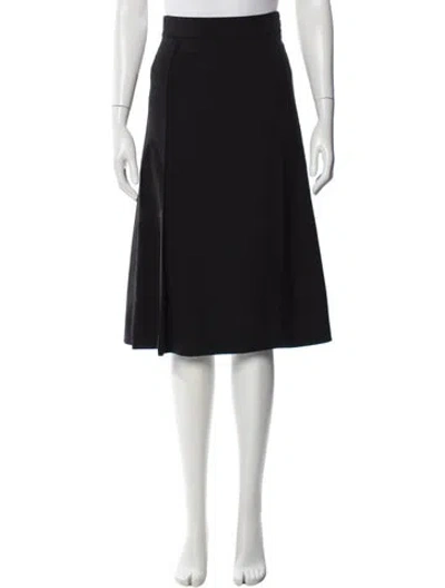 Pre-owned Chloé Virgin Wool Knee-length Skirt In Black