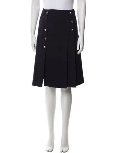 Pre-owned Chloé Virgin Wool Knee-length Skirt In Blue