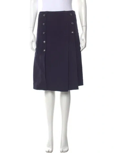 Pre-owned Chloé Virgin Wool Knee-length Skirt In Blue