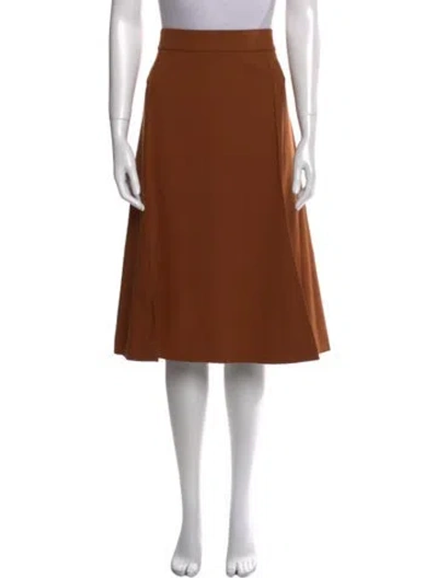 Pre-owned Chloé Virgin Wool Knee-length Skirt In Brown