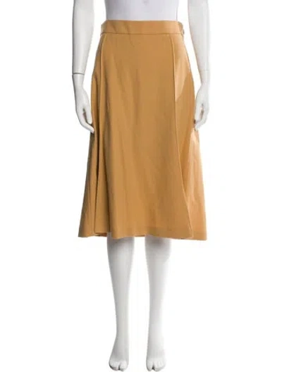 Pre-owned Chloé Virgin Wool Knee-length Skirt In Neutral