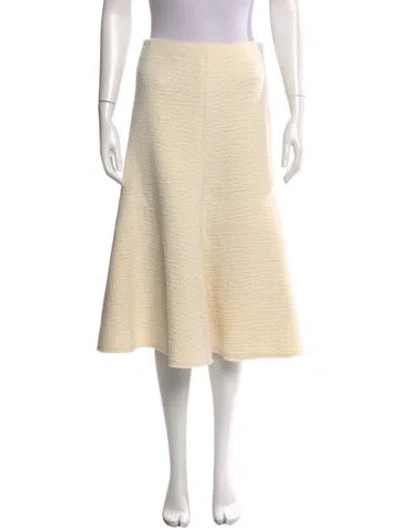 Pre-owned Chloé Virgin Wool Knee-length Skirt In White