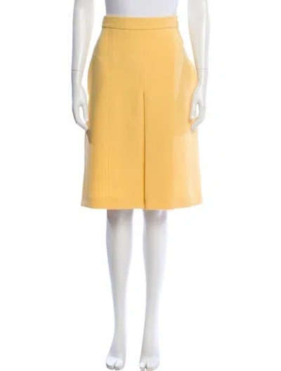 Pre-owned Chloé Virgin Wool Knee-length Skirt In Yellow