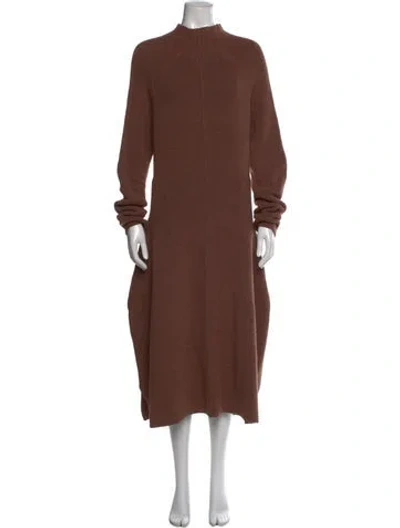 Pre-owned Chloé Virgin Wool Long Dress In Brown
