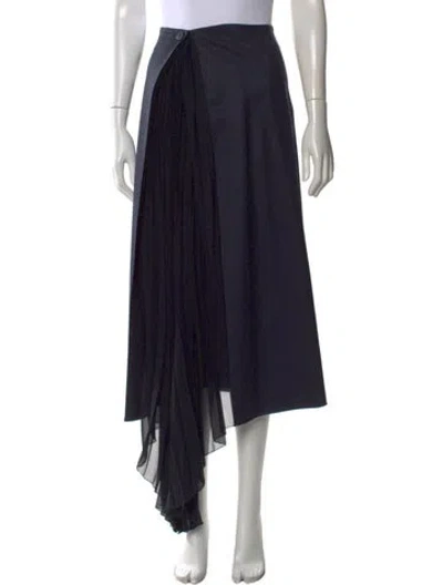 Pre-owned Chloé Virgin Wool Long Skirt In Black