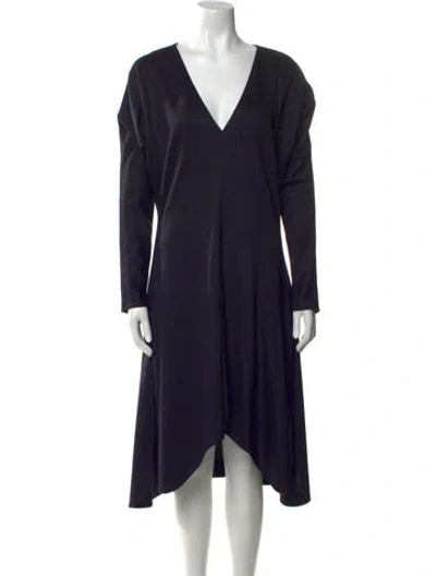 Pre-owned Chloé Virgin Wool Midi Length Dress In Blue