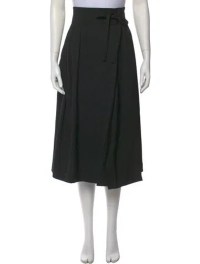 Pre-owned Chloé Virgin Wool Midi Length Skirt In Black