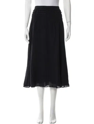 Pre-owned Chloé Virgin Wool Midi Length Skirt In Black