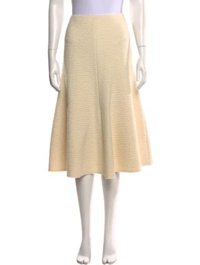 Pre-owned Chloé Virgin Wool Midi Length Skirt In Neutral