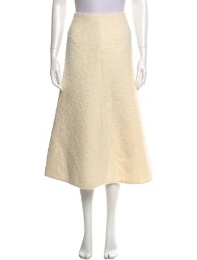 Pre-owned Chloé Virgin Wool Midi Length Skirt In White