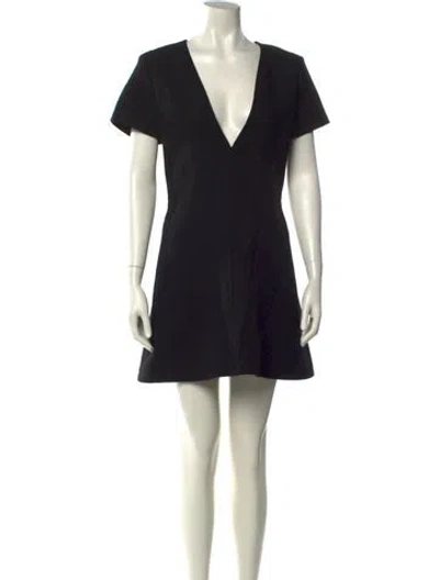 Pre-owned Chloé Virgin Wool Mini Dress In Black