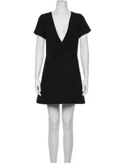 Pre-owned Chloé Virgin Wool Mini Dress In Black