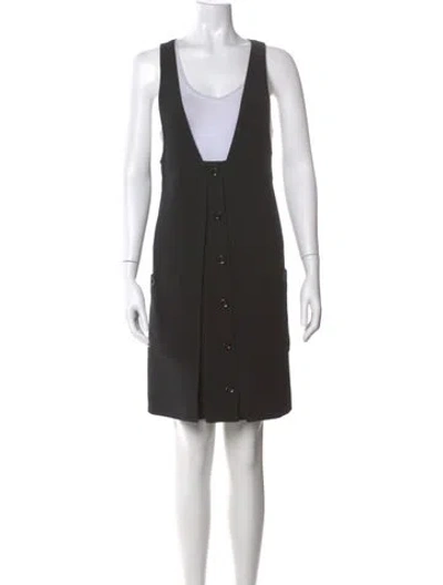 Pre-owned Chloé Virgin Wool Mini Dress In Black