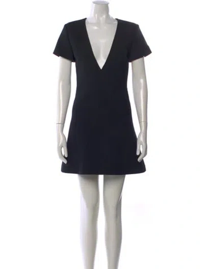 Pre-owned Chloé Virgin Wool Mini Dress In Black