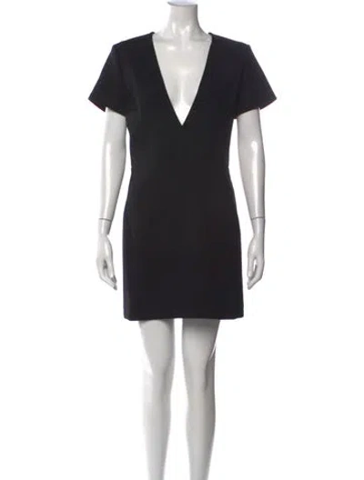 Pre-owned Chloé Virgin Wool Mini Dress In Black