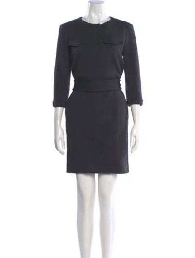 Pre-owned Chloé Virgin Wool Mini Dress In Gray