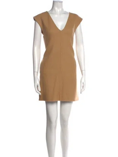 Pre-owned Chloé Virgin Wool Mini Dress In Neutral