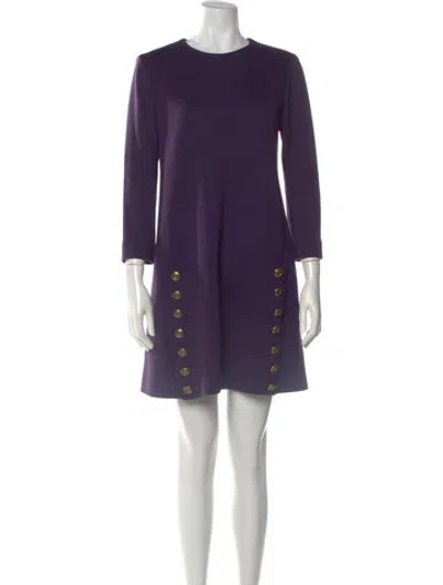 Pre-owned Chloé Virgin Wool Mini Dress In Purple