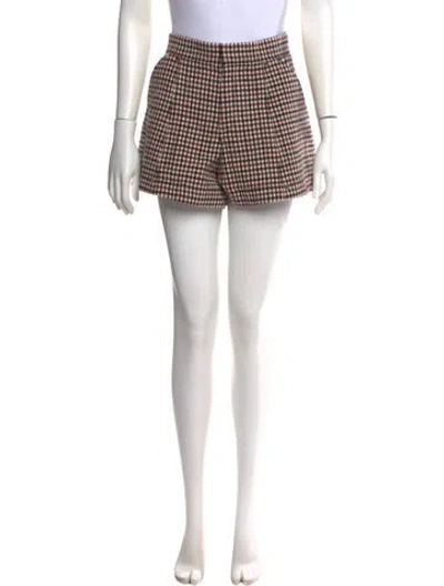 Pre-owned Chloé Virgin Wool Mini Shorts In Burgundy