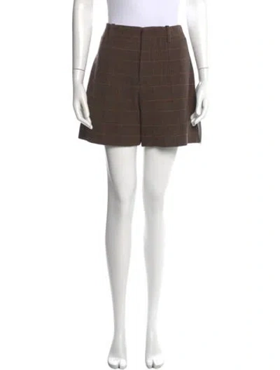 Pre-owned Chloé Virgin Wool Mini Shorts W/ Tags In Brown