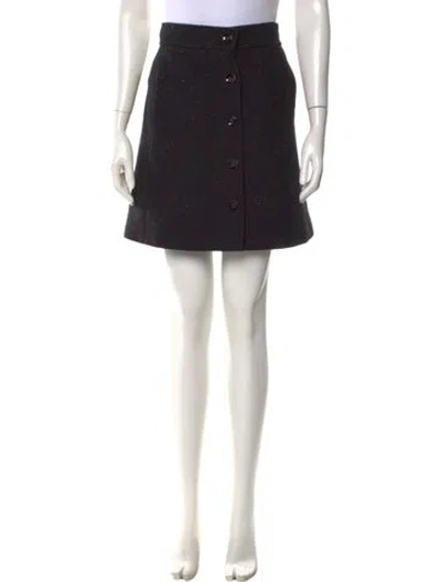 Pre-owned Chloé Virgin Wool Mini Skirt In Black