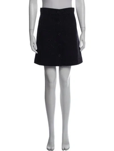 Pre-owned Chloé Virgin Wool Mini Skirt In Blue