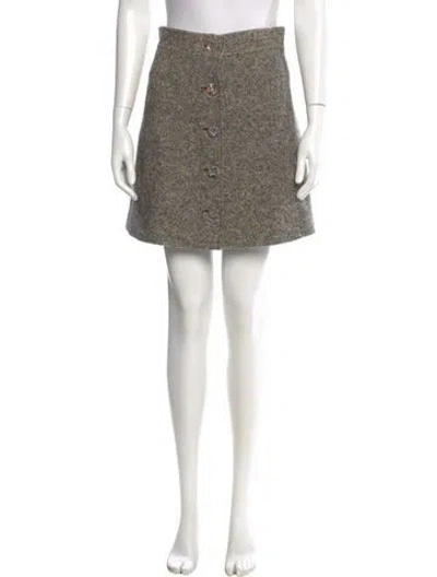 Pre-owned Chloé Virgin Wool Mini Skirt In Neutral