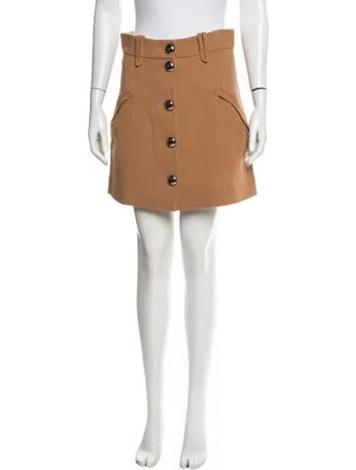 Pre-owned Chloé Virgin Wool Mini Skirt In Neutral