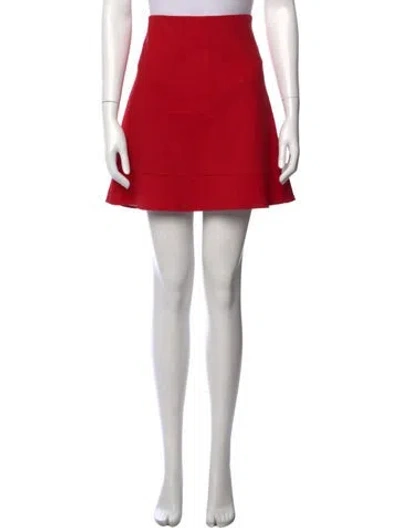 Pre-owned Chloé Virgin Wool Mini Skirt In Red