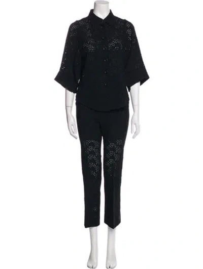 Pre-owned Chloé Virgin Wool Pant Set In Black