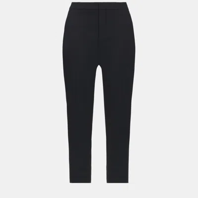 Pre-owned Chloé Virgin Wool Trousers 40 In Black