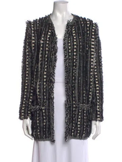 Pre-owned Chloé Virgin Wool Patterned Sweater In Black