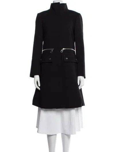 Pre-owned Chloé Virgin Wool Peacoat In Black