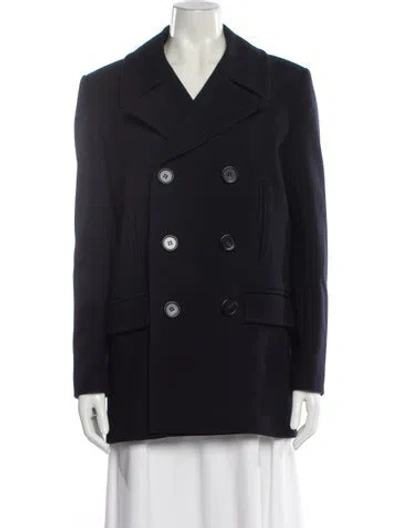 Pre-owned Chloé Virgin Wool Peacoat In Black